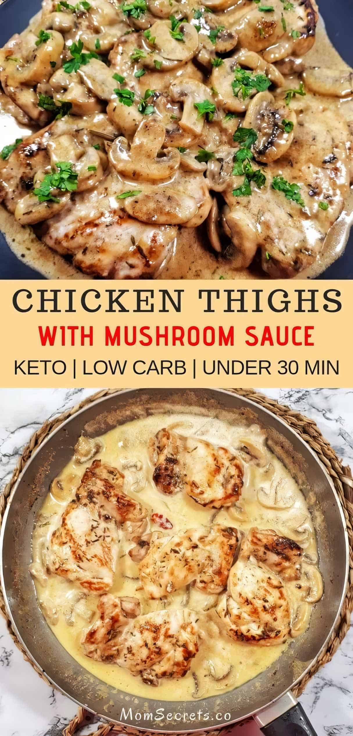Keto Chicken Thighs with Creamy Mushrooms Sauce