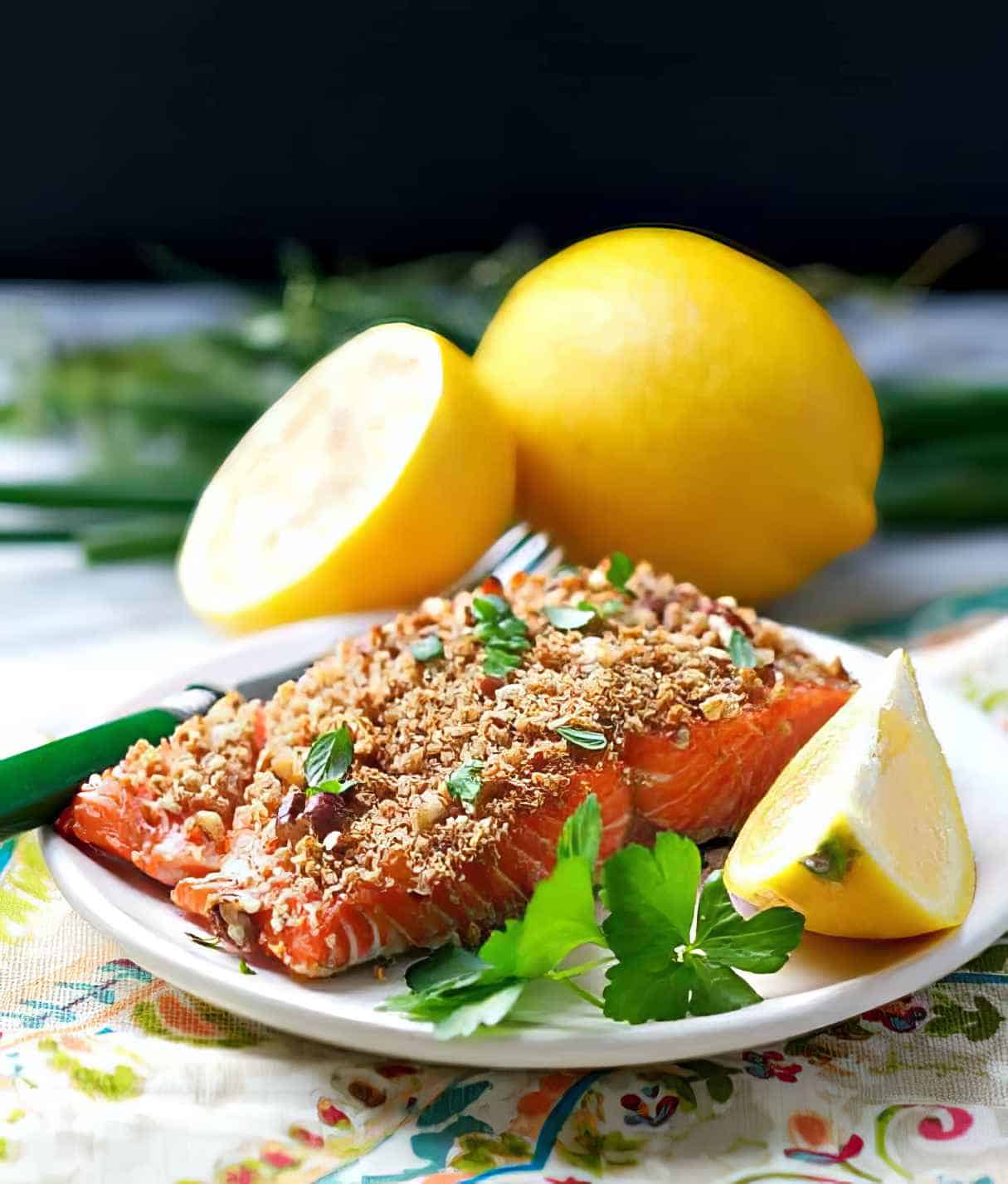 Maple Pecan Crusted Salmon