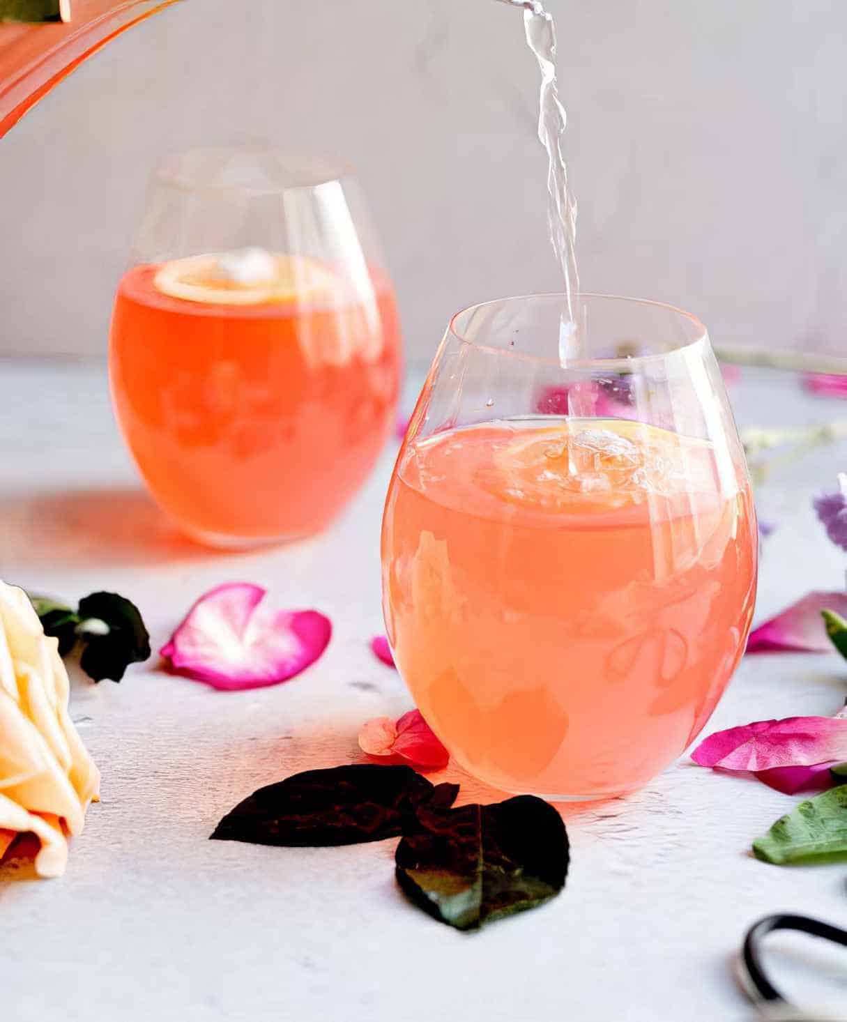 Naturally Pink Peach Basil Lemonade