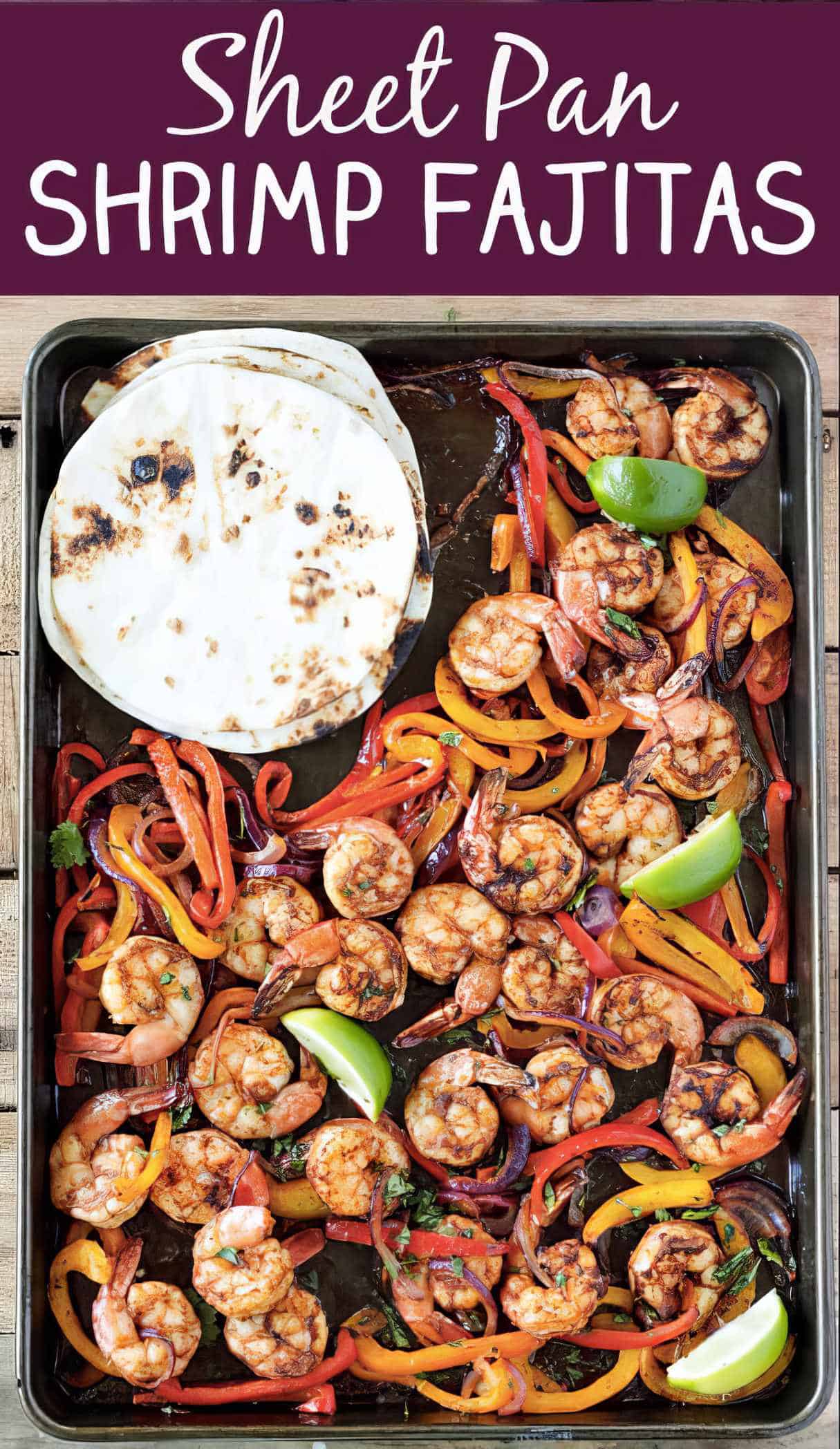 One Sheet Pan Shrimp Fajitas