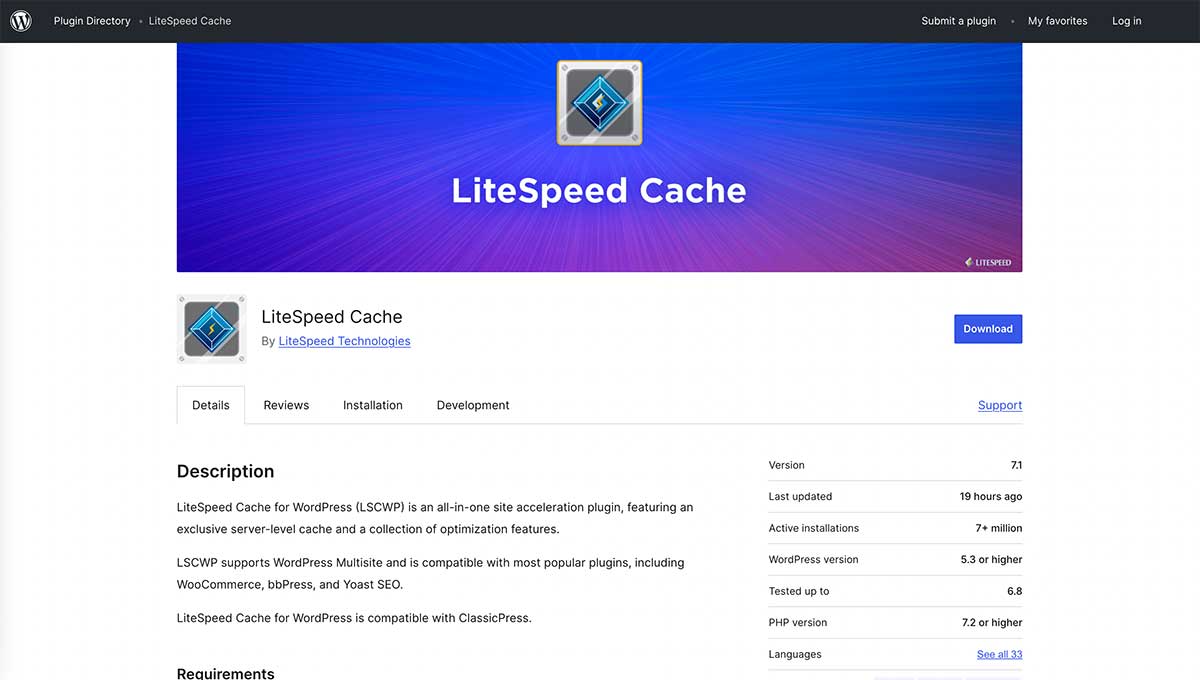 litespeed cache plugin