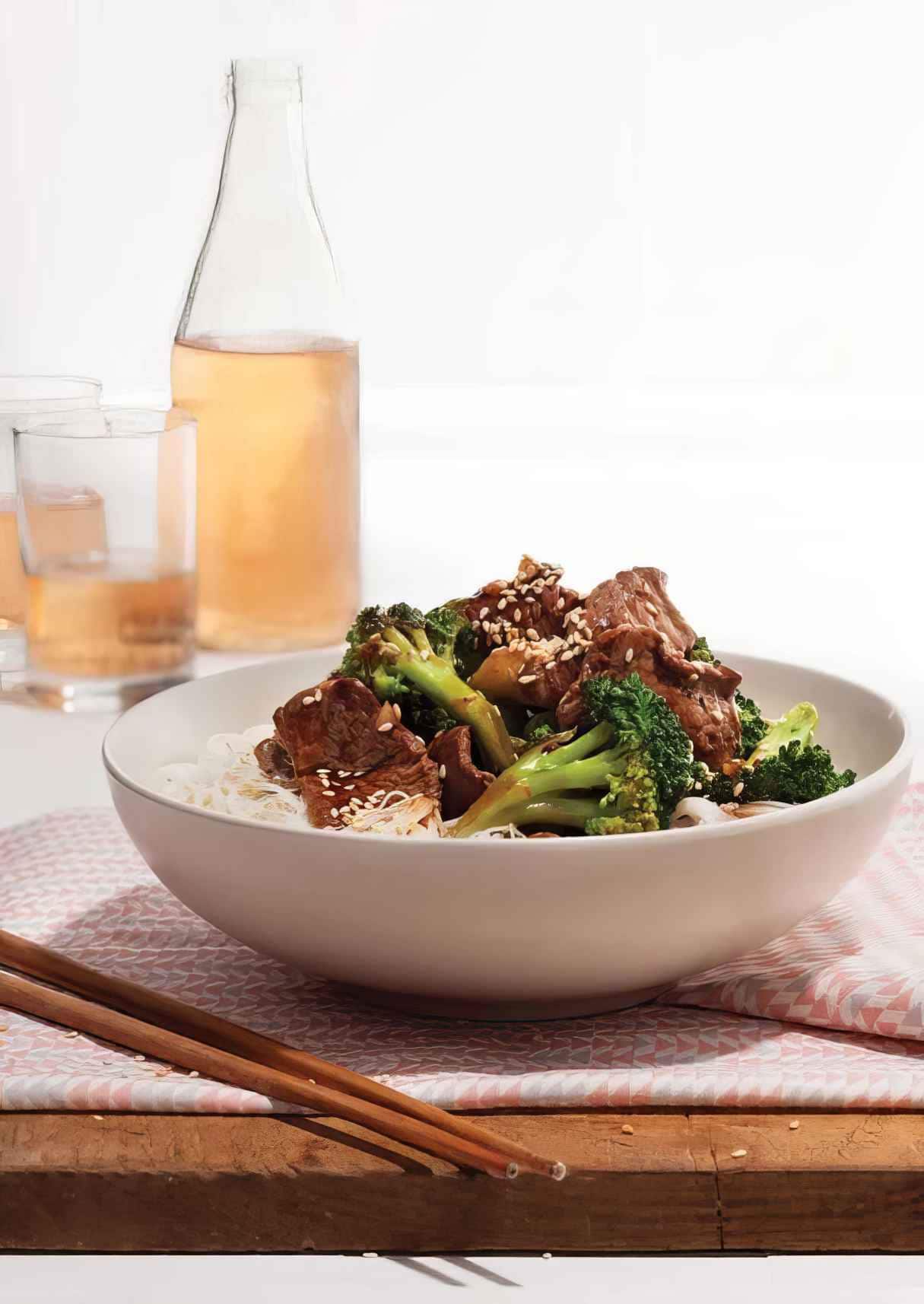 Vermicelli Bowl With Sesame Beef and Broccoli