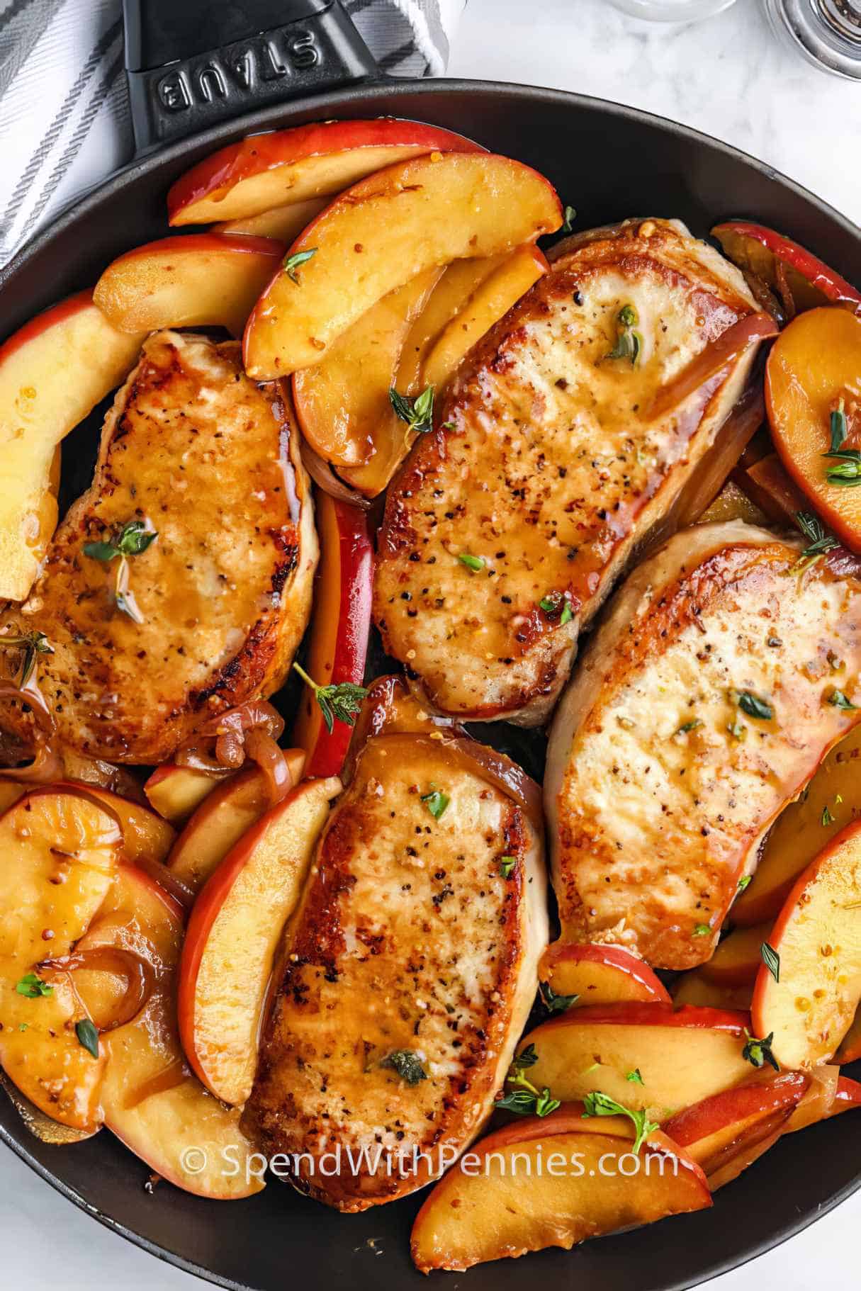 Fried Pork Chops with Apples