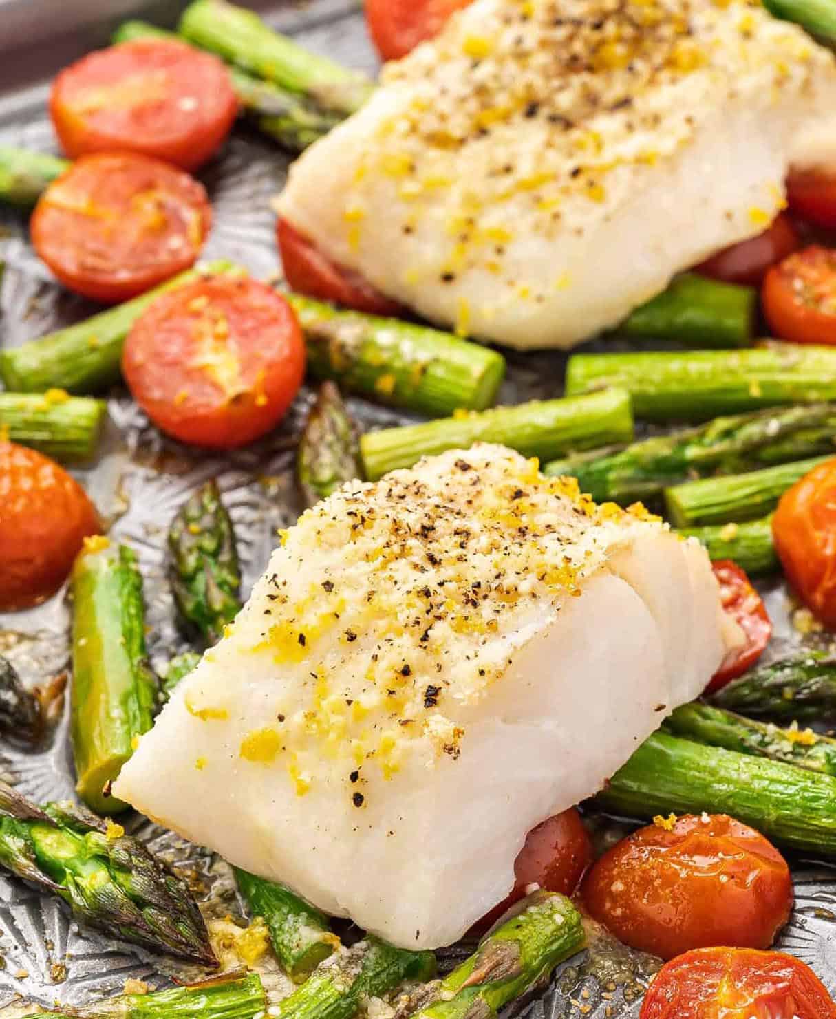 Baked Cod Sheet Pan Dinner