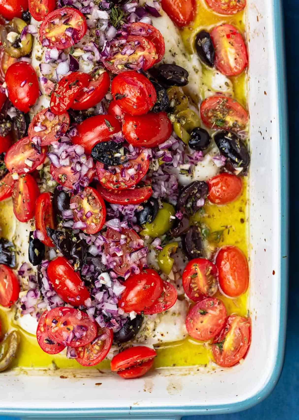 Baked White Fish Easy Recipe with Mediterranean Flavors