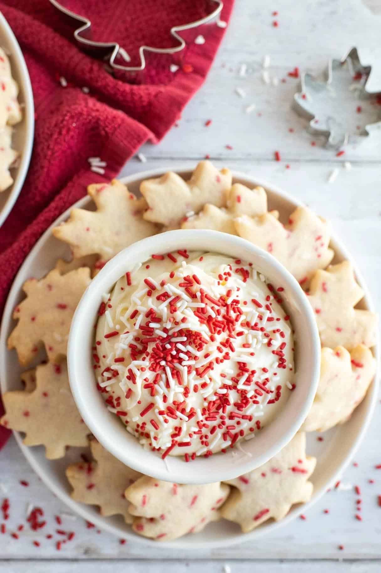 Canada Day Cookies with Cream Cheese Sprinkle Dip