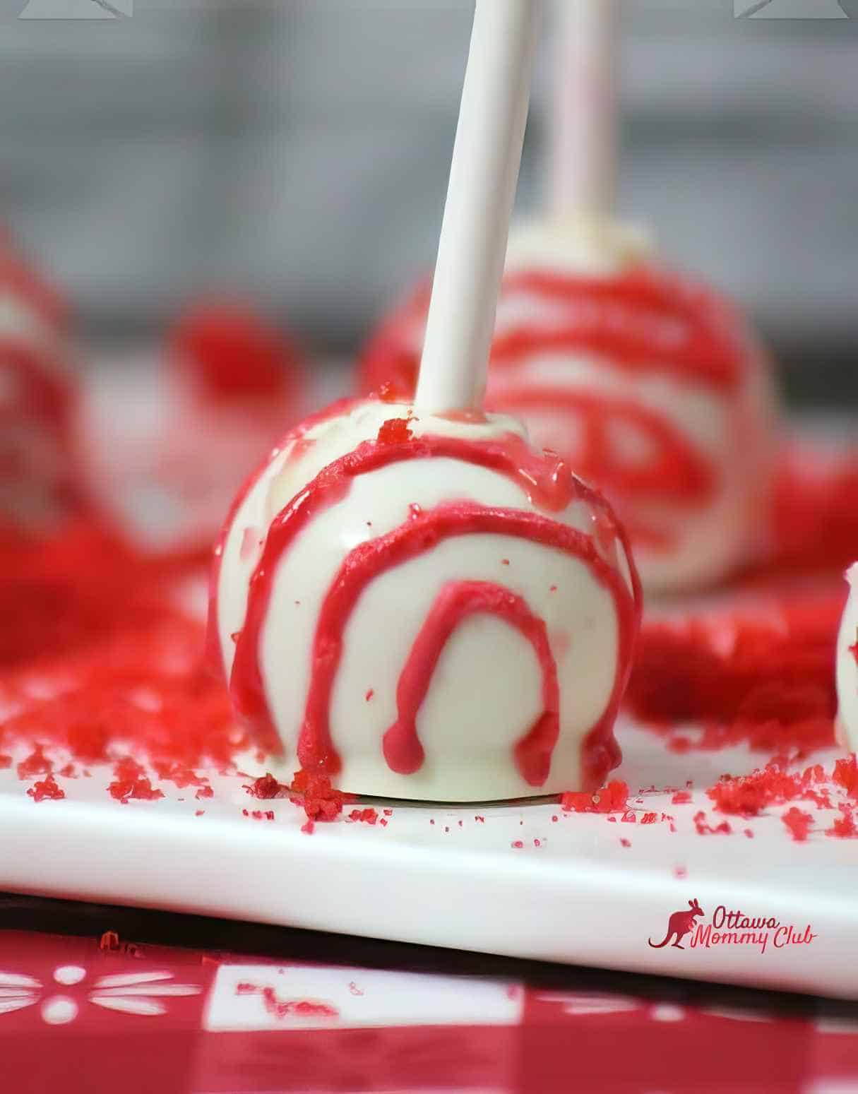 Canada Day Red Velvet Cake Pops Recipe