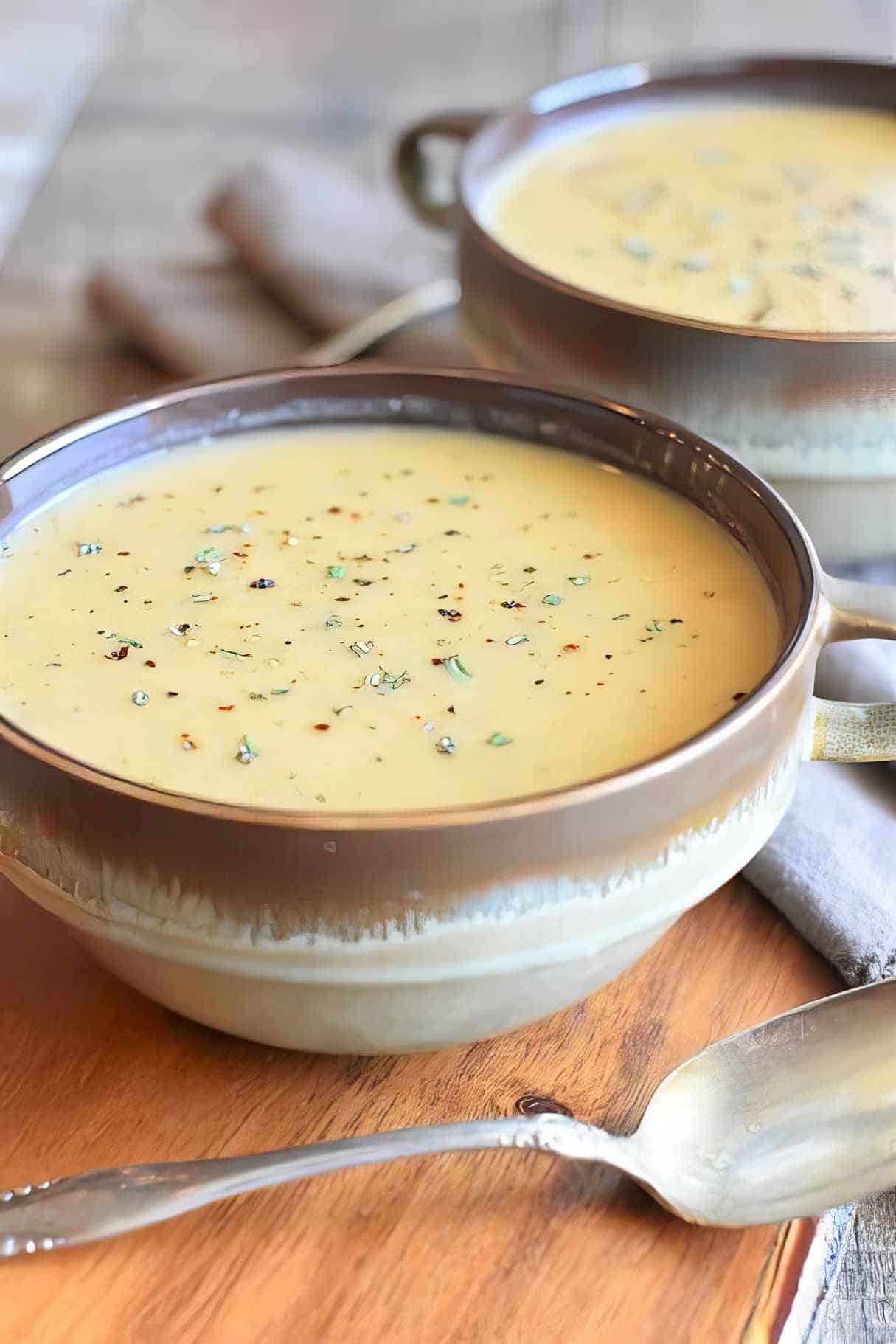 Creamy Vegan White Bean Soup [Gluten-Free, Oil-Free]