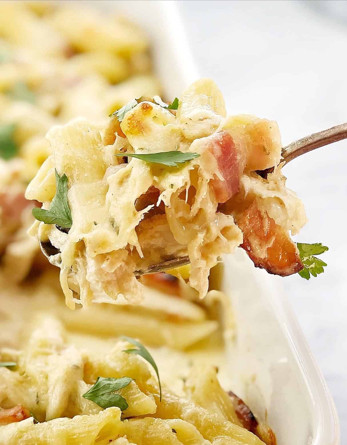 Easy Creamy Chicken Pasta Bake