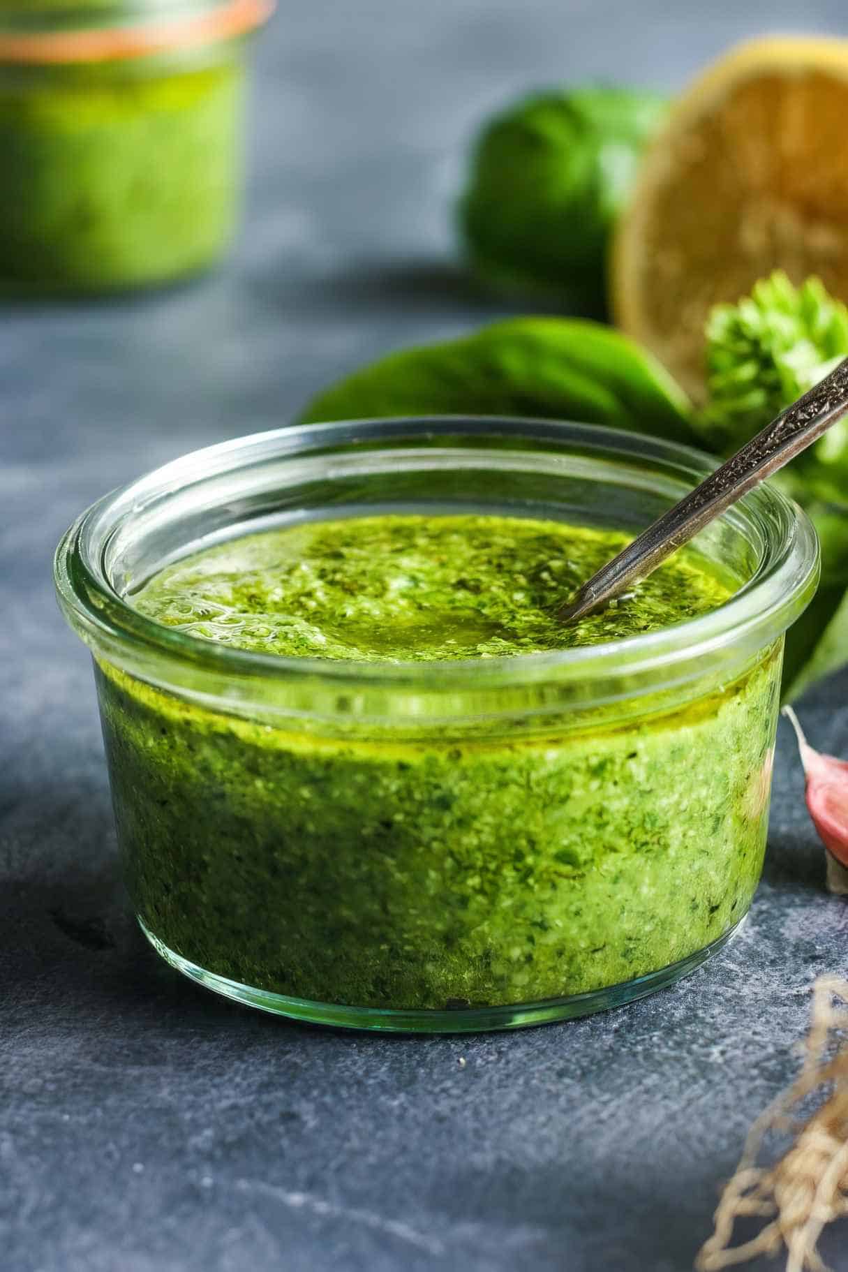 Fresh Basil Pesto without Nuts