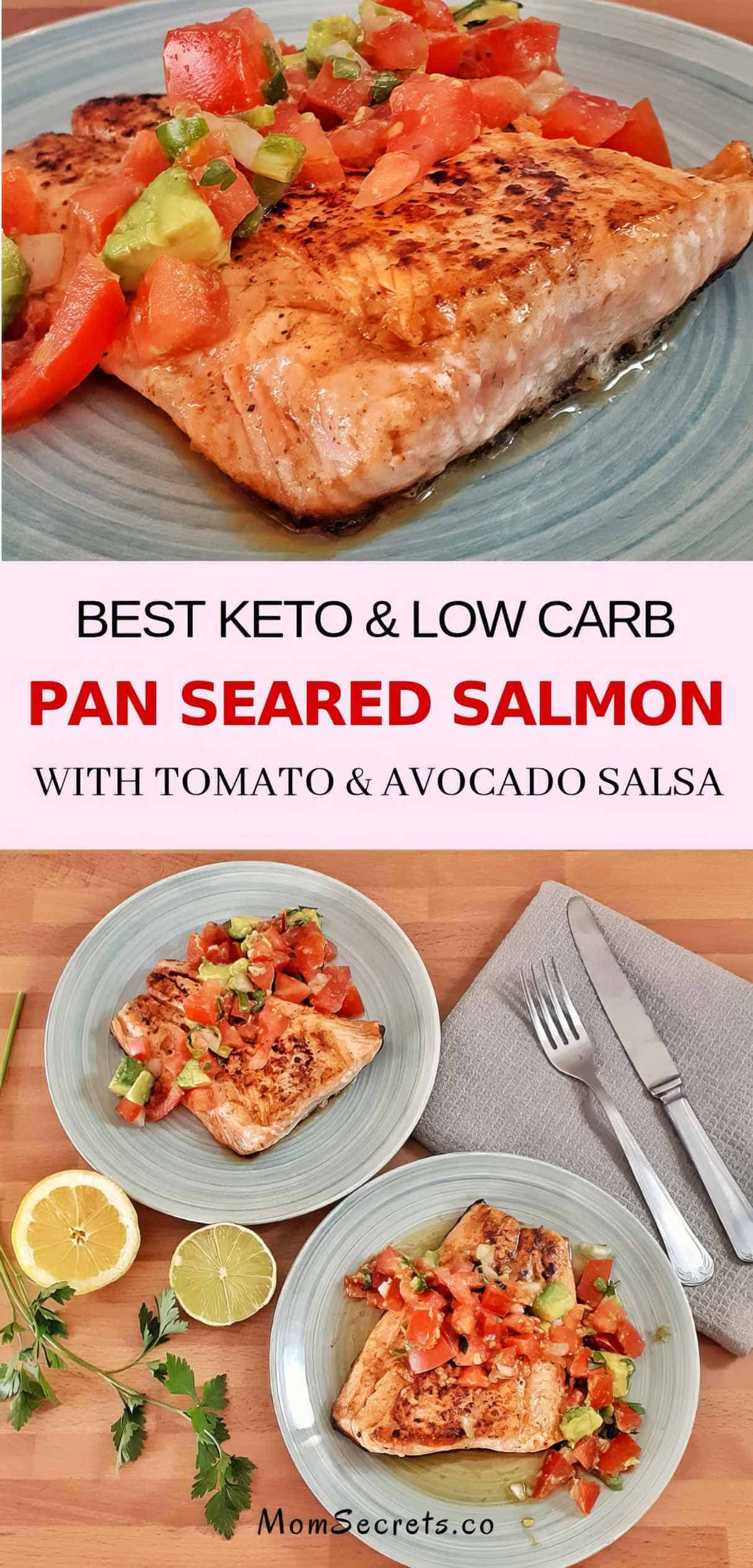 Healthy Seared Salmon Fillet with Tomato & Avocado Salsa