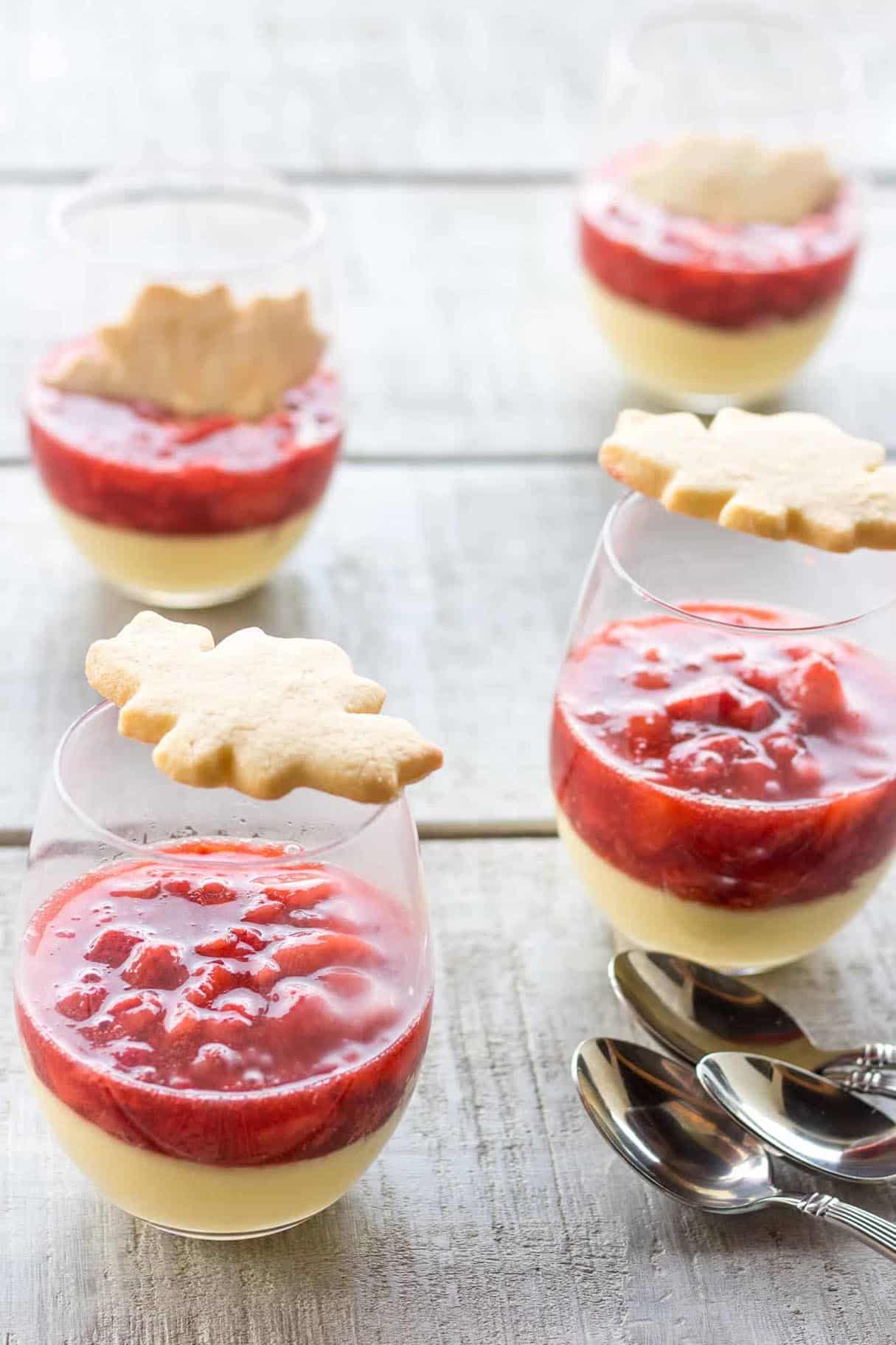 Maple Custard With Strawberry Compote
