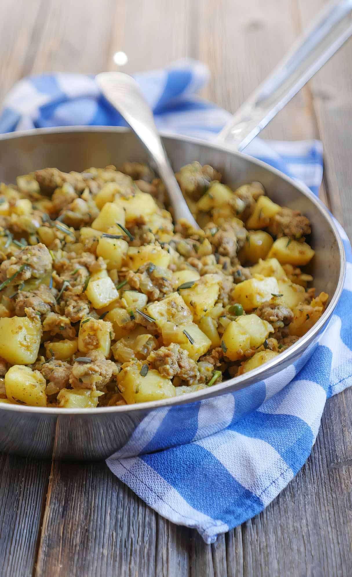 One Pot Rosemary Garlic Ground Lamb and Potatoes