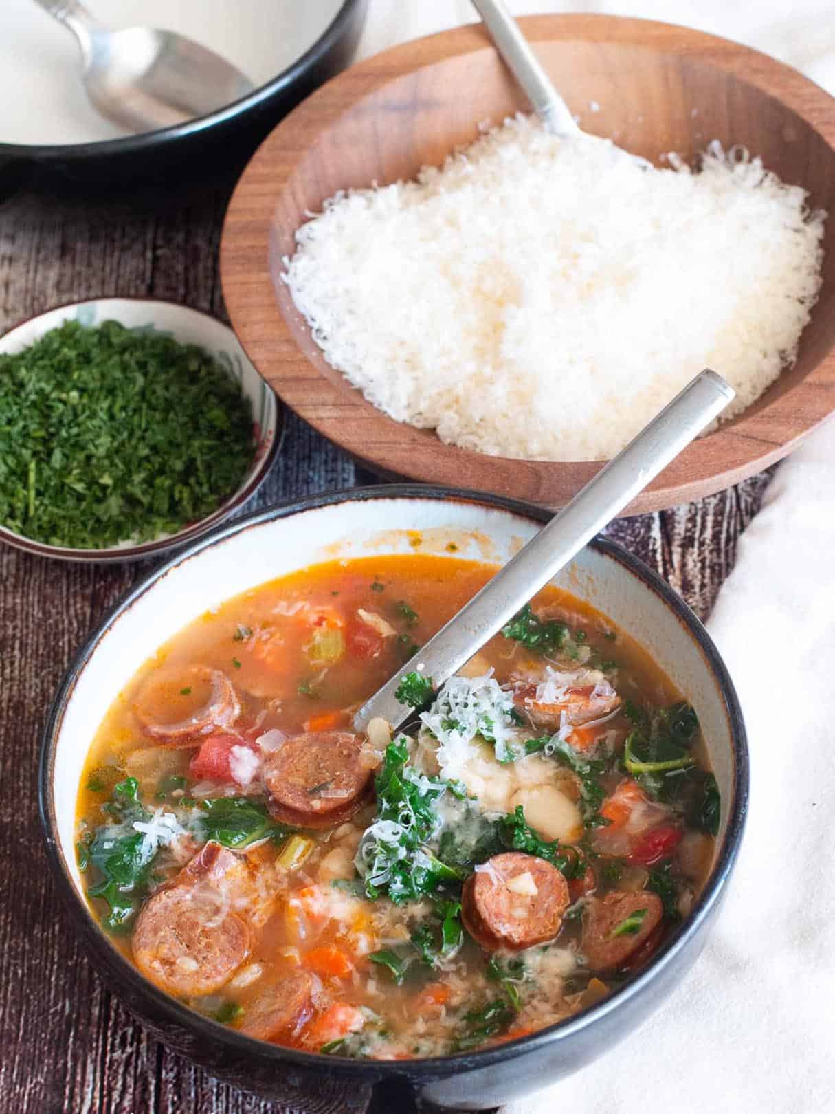 Polish White Bean, Kale And Kielbasa Soup
