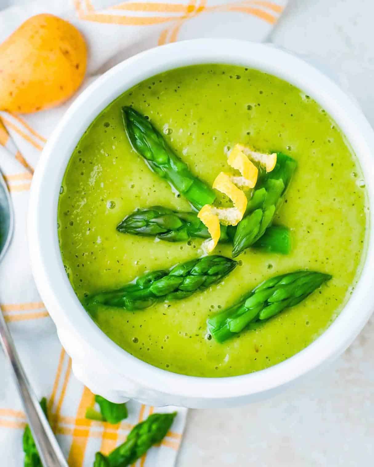 Roasted Asparagus Avocado Soup (Paleo, Keto, Whole30)