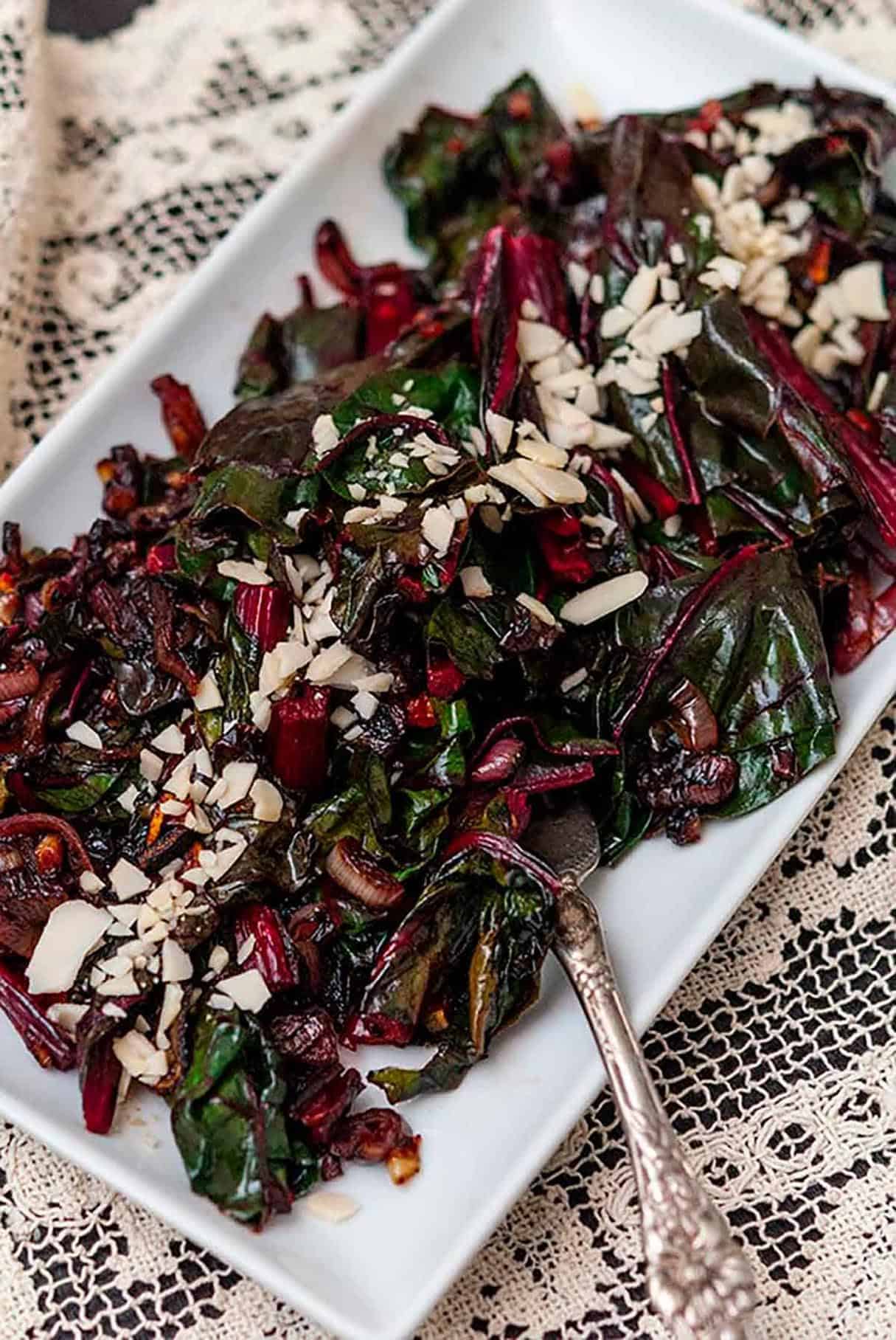 Sautéed Swiss Chard with Caramelized Shallots