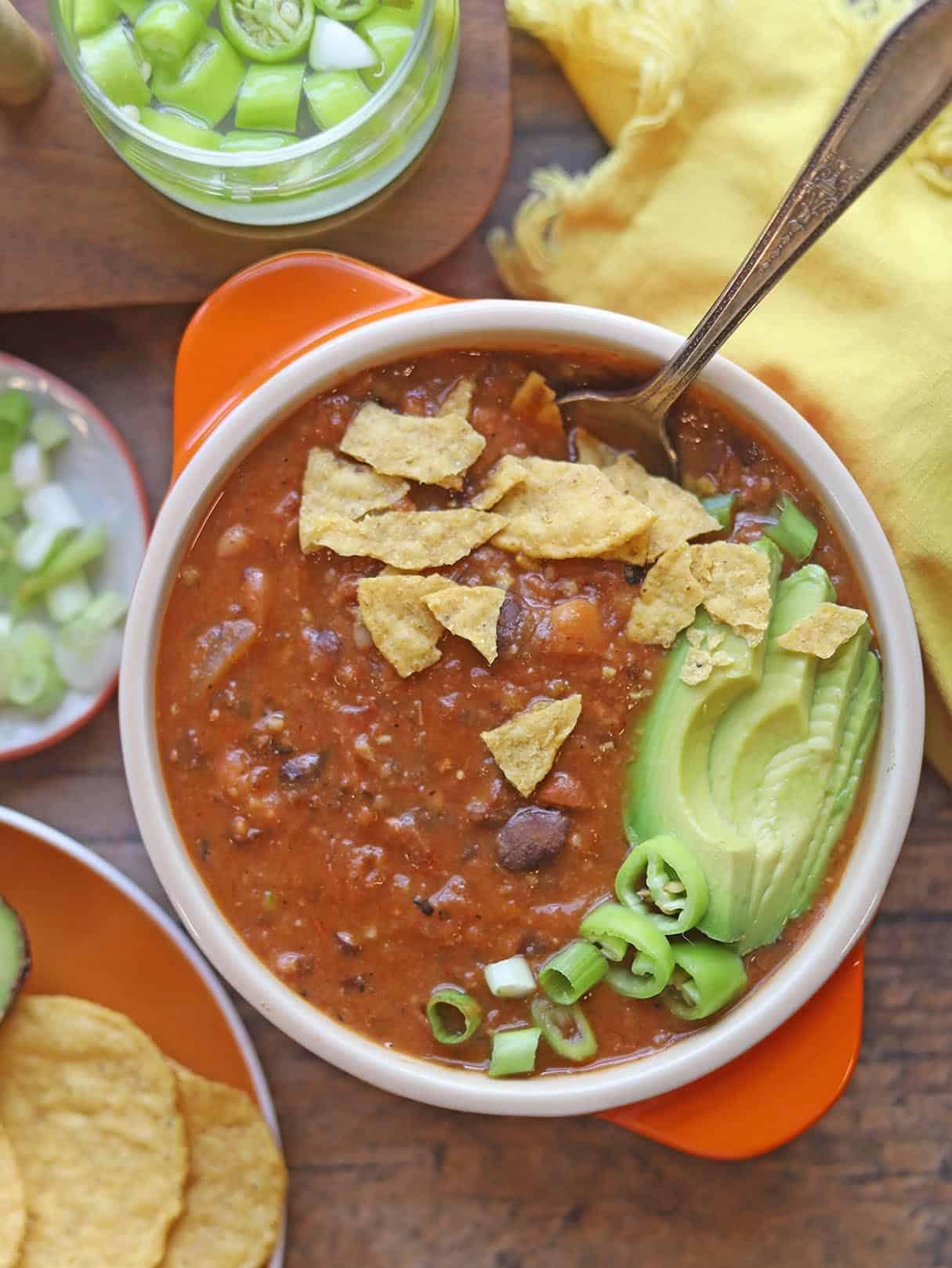 Three Bean Chili Warm up with a Bowl