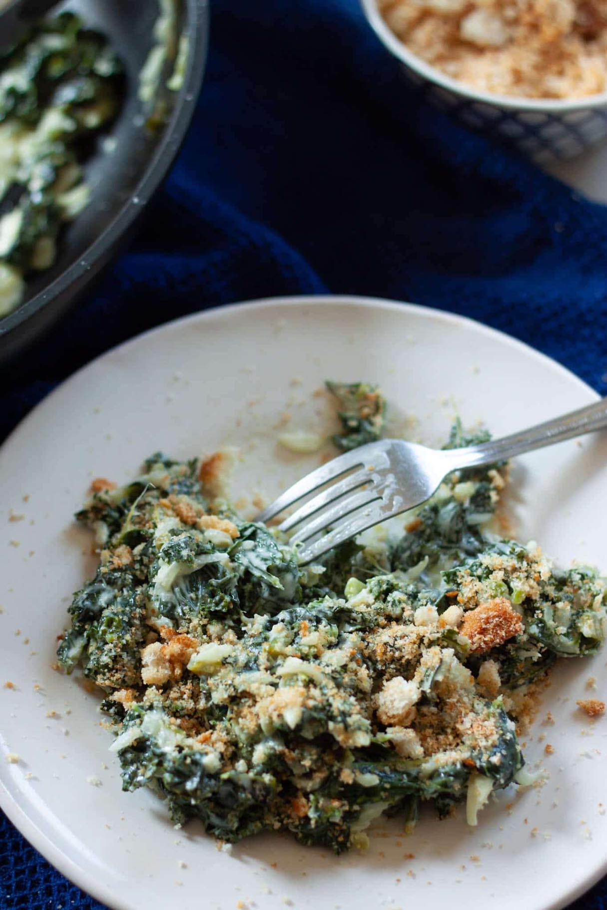 Creamed Kale with Cream Cheese (Jalapeno Popper Style!)