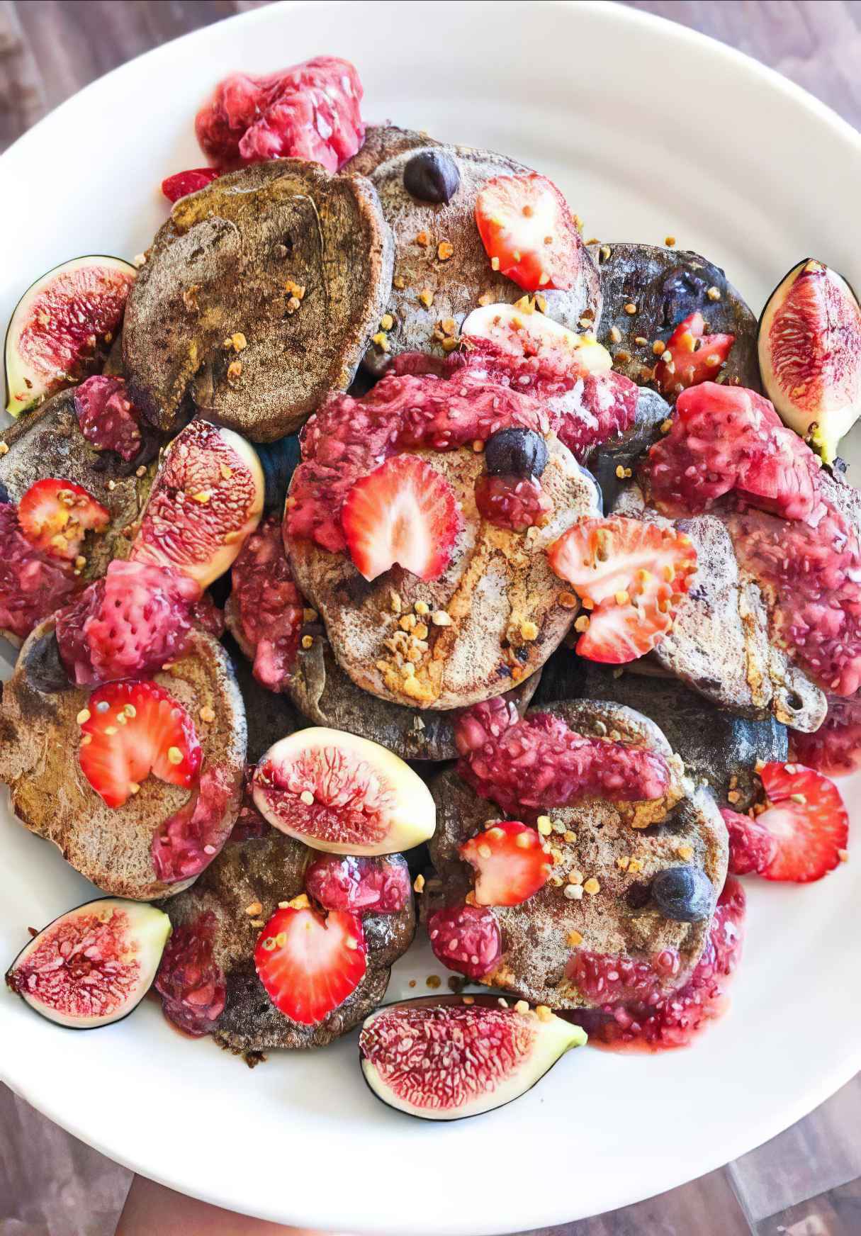 Mini Chocolate Chip Buckwheat Pancakes