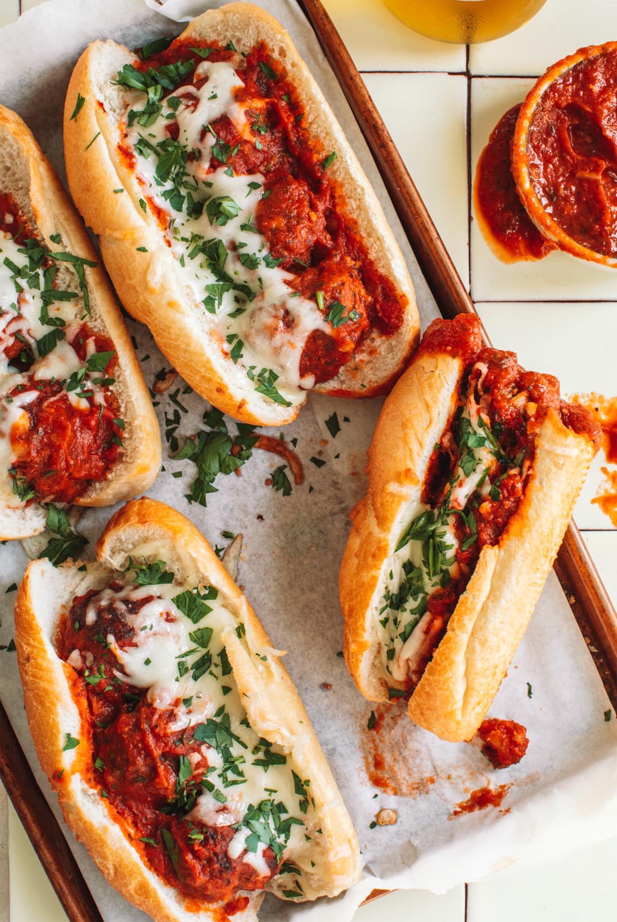 Mozzarella Meatball Subs - Perfect Tea Sandwiches!