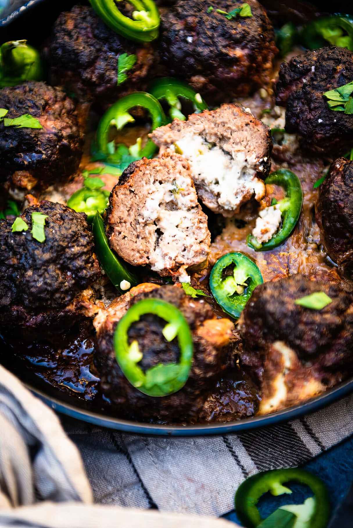 Smoked Jalapeno Popper Meatballs