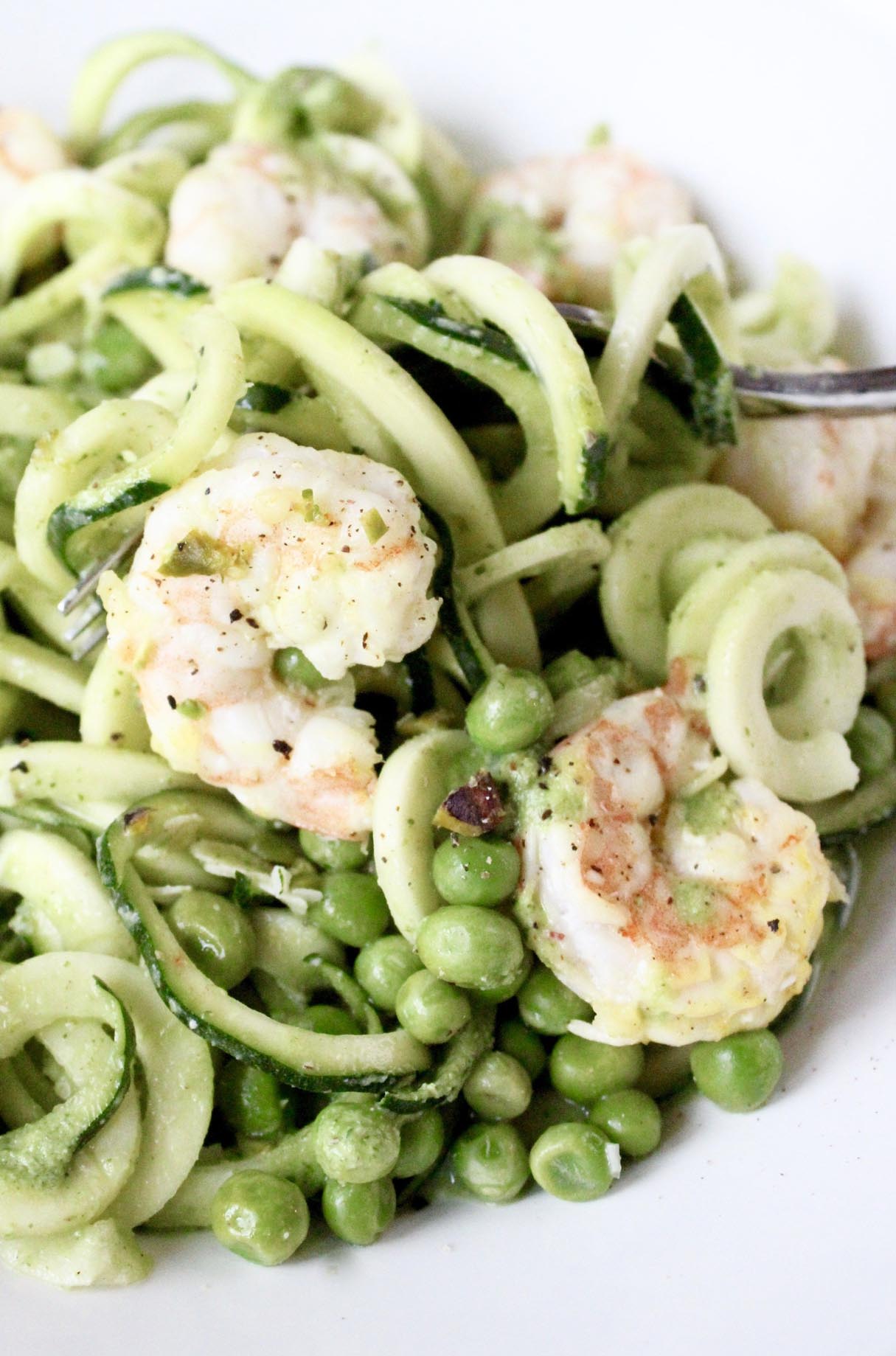 20 Minute Creamy Shrimp Pesto Zoodles Recipe