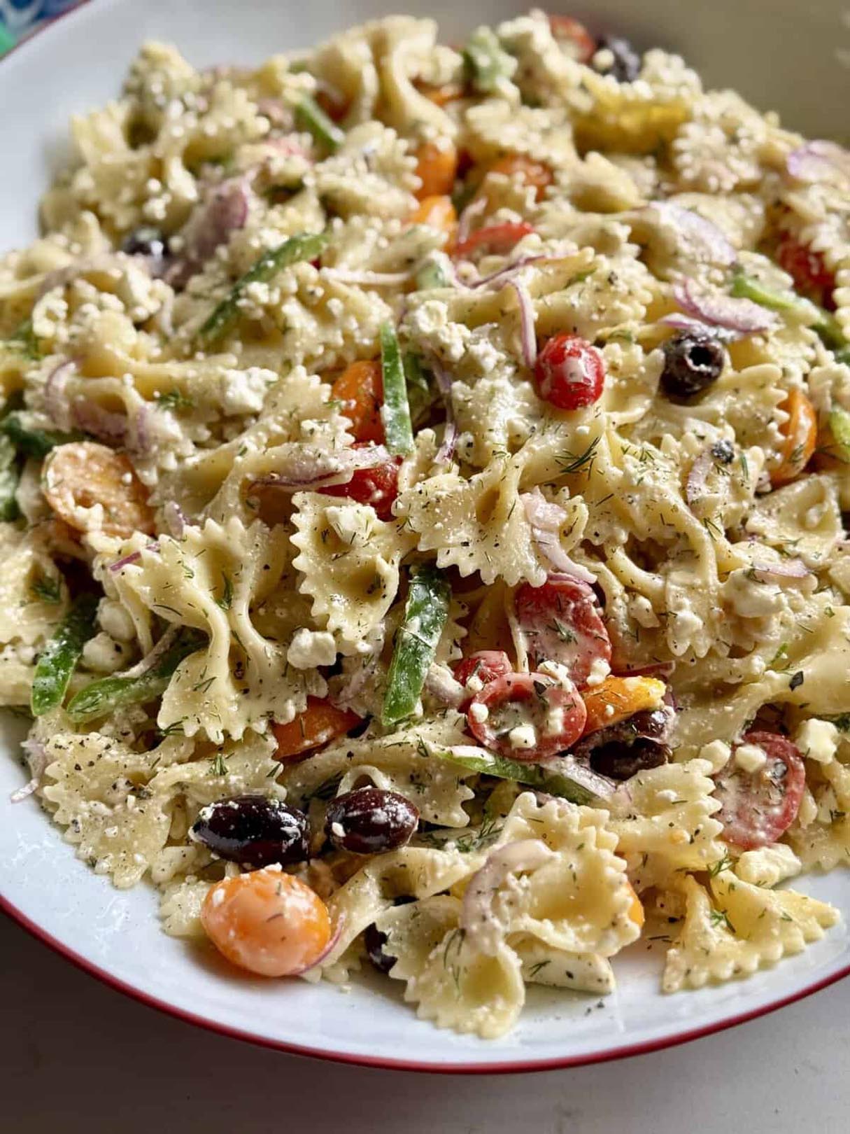 Greek Pasta Salad with Lemon-herb Dressing