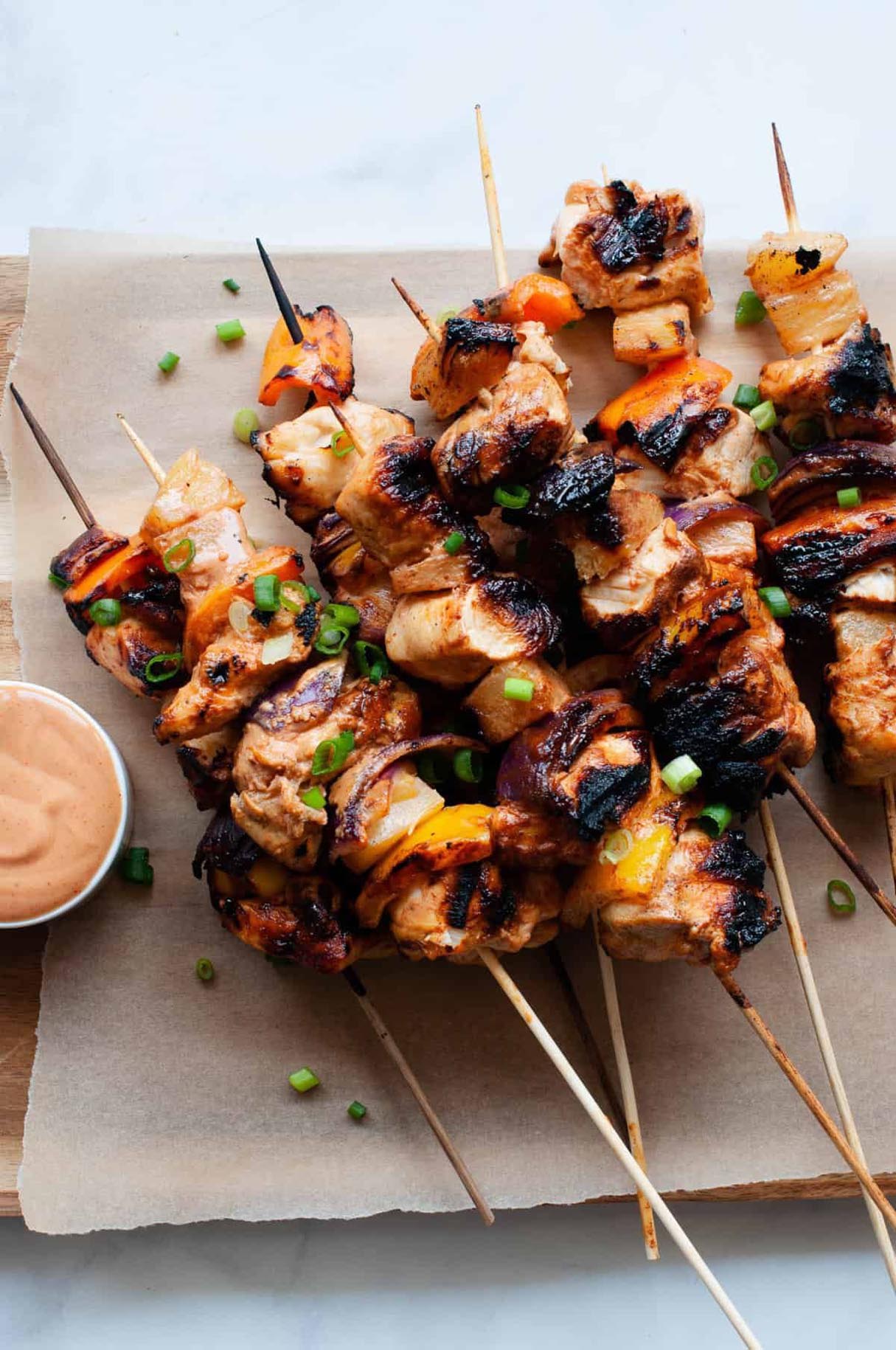 Honey Bourbon Grilled Chicken Skewers